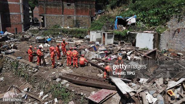 Landslide which caused by Lekima killed 23 people and 9 people still missing on 11th August, 2019 in Wenzhou,Zhejiang,China.