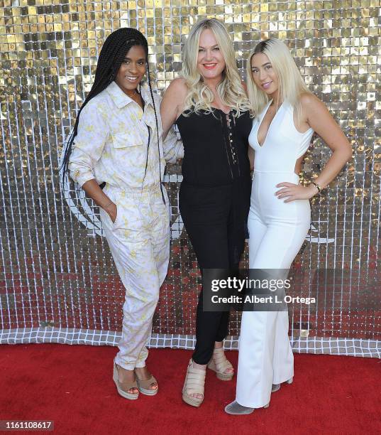 Deja Riley, Sam Senia and Nicole Senia attend the Modern Muse Collective Launch held at Calamigos Guest Ranch on August 11, 2019 in Malibu,...