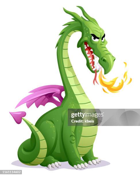 ilustraciones, imágenes clip art, dibujos animados e iconos de stock de dragón verde - dragón