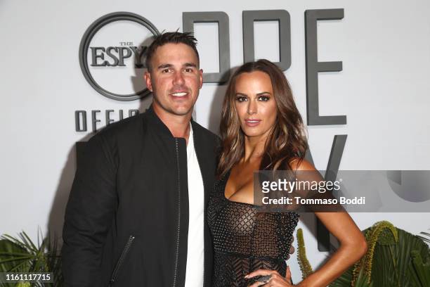 Brooks Koepka and Jena Sims attend the ESPN's The ESPYS Official Pre-Party at Hotel Figueroa on July 09, 2019 in Los Angeles, California.
