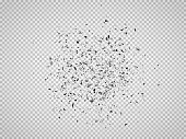 Particles explosion. Vector shatter particles.