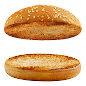 Burger buns on white