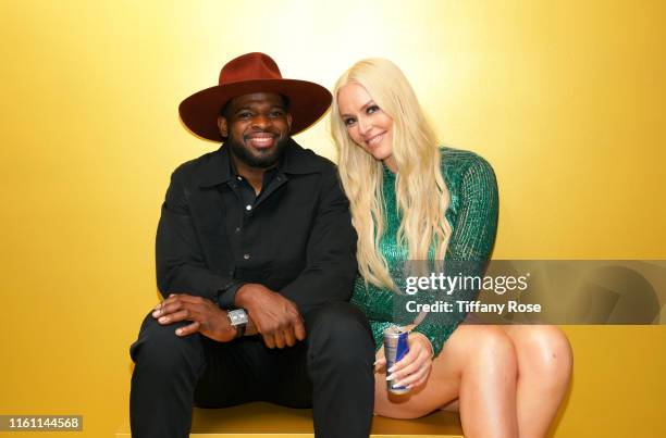 Subban and Lindsey Vonn attend Red Bull's Celebration of Lindsey Vonn at Liaison Restaurant on July 09, 2019 in Los Angeles, California.