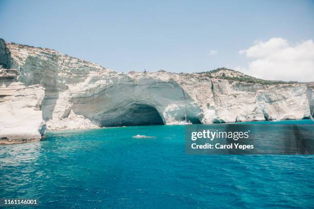 beautiful beach and bay in milos - aegean sea stock pictures, royalty-free photos & images