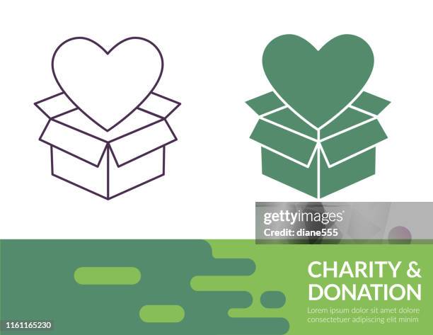 flat design and thin line illustration charity icon - giving tuesday stock illustrations