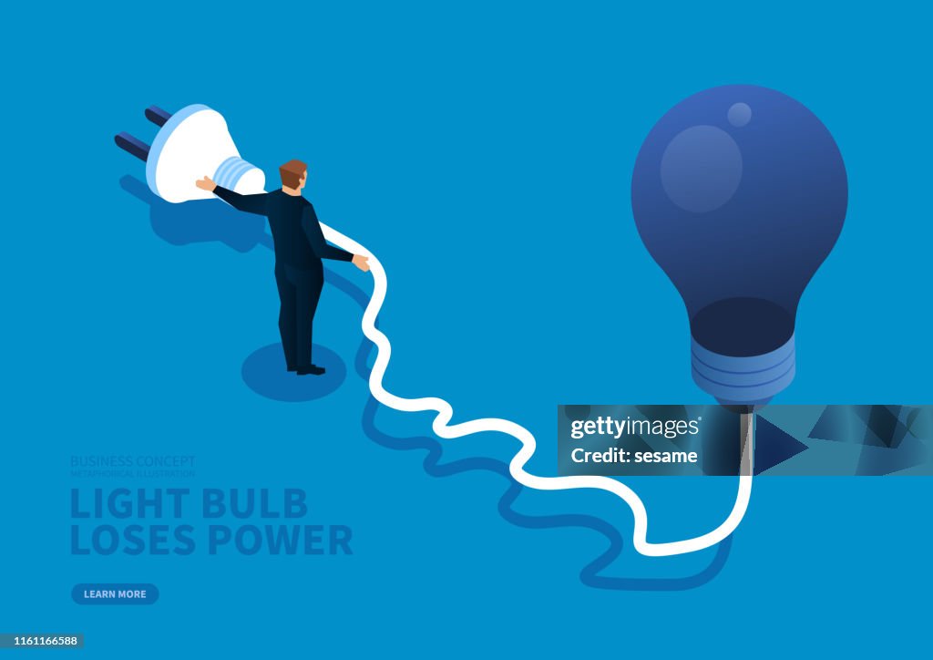 Zakenman Holding plug op zoek naar gloeilamp