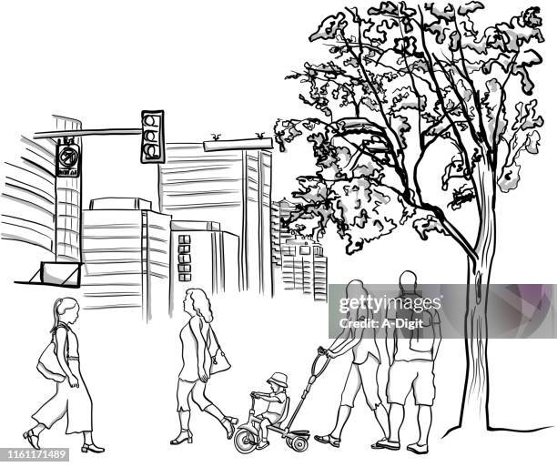 city dwellers - pedestrian vector stock illustrations