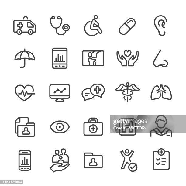 medical and healthcare icons - smart line series - plastic surgery stock illustrations