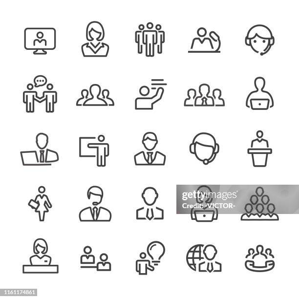 business service icons - smart line serie - audience icon stock-grafiken, -clipart, -cartoons und -symbole