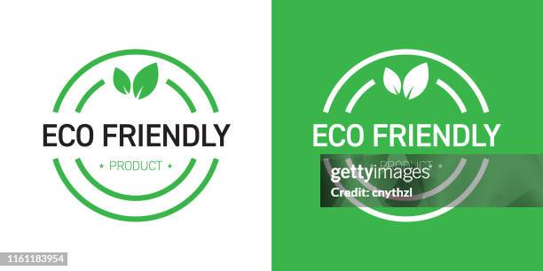 eco friendly badge design - environment friendly logo stock illustrations