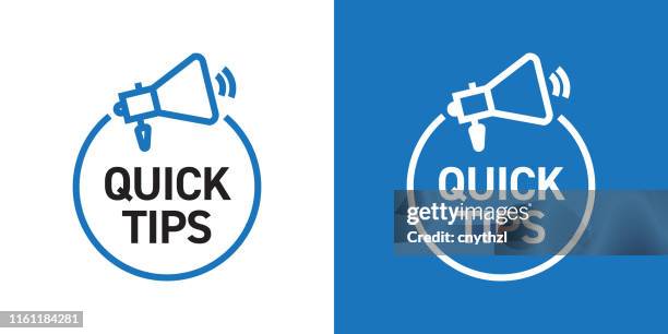 quick tips abzeichen design mit icon - trinkgeld stock-grafiken, -clipart, -cartoons und -symbole