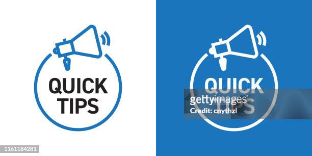 quick tips badge design with icon - advice stock illustrations