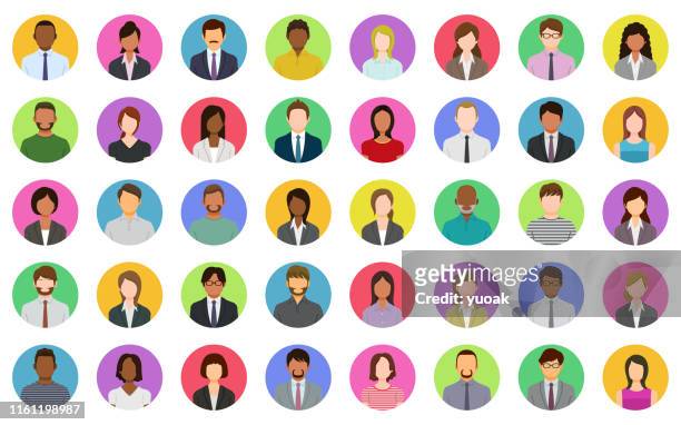 business people icons - males stock illustrations