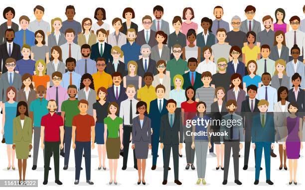 ilustrações de stock, clip art, desenhos animados e ícones de large group of people - pessoa feliz