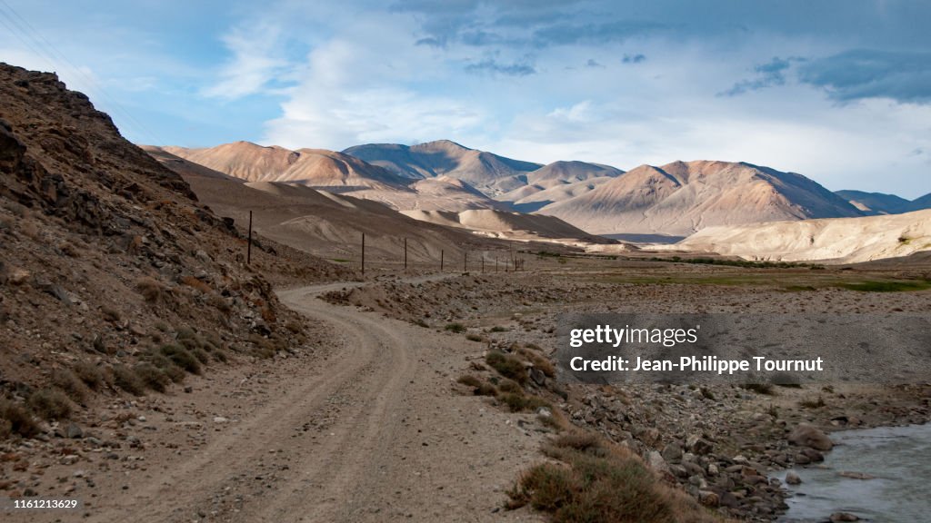 Remote road between the Wakhan Corridor and the Pamir Plateau, Badakhshan, Tajikistan, Central Asia