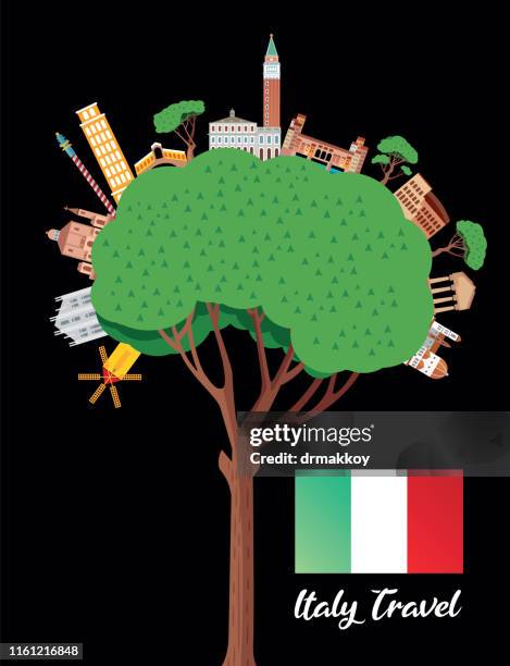 Italian Tree Graphics Italy Travel And Pine Tree High-Res Vector Graphic - Getty Images