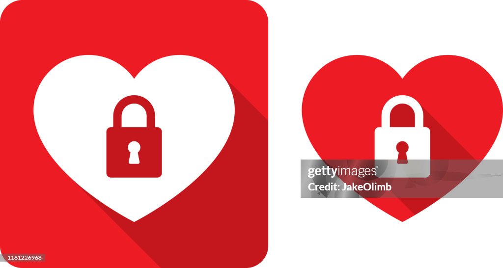 Heart Lock Icon Silhouette