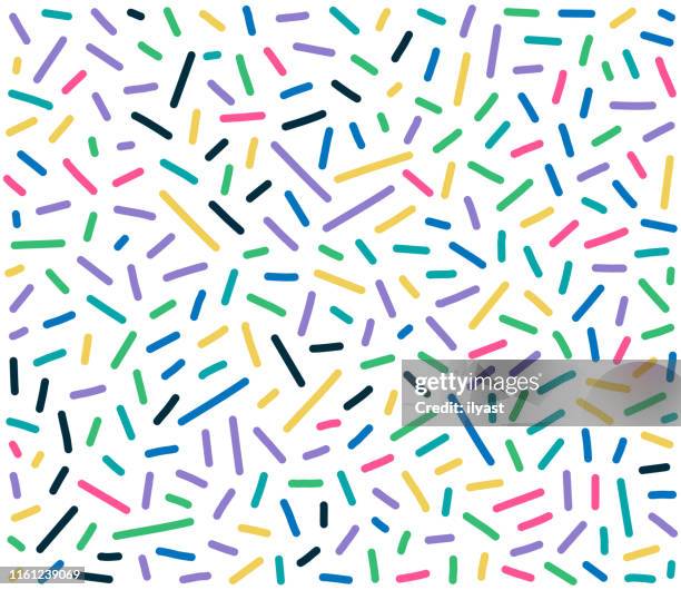 bildbanksillustrationer, clip art samt tecknat material och ikoner med färgglada handritade texturer vektor mönster - confetti background