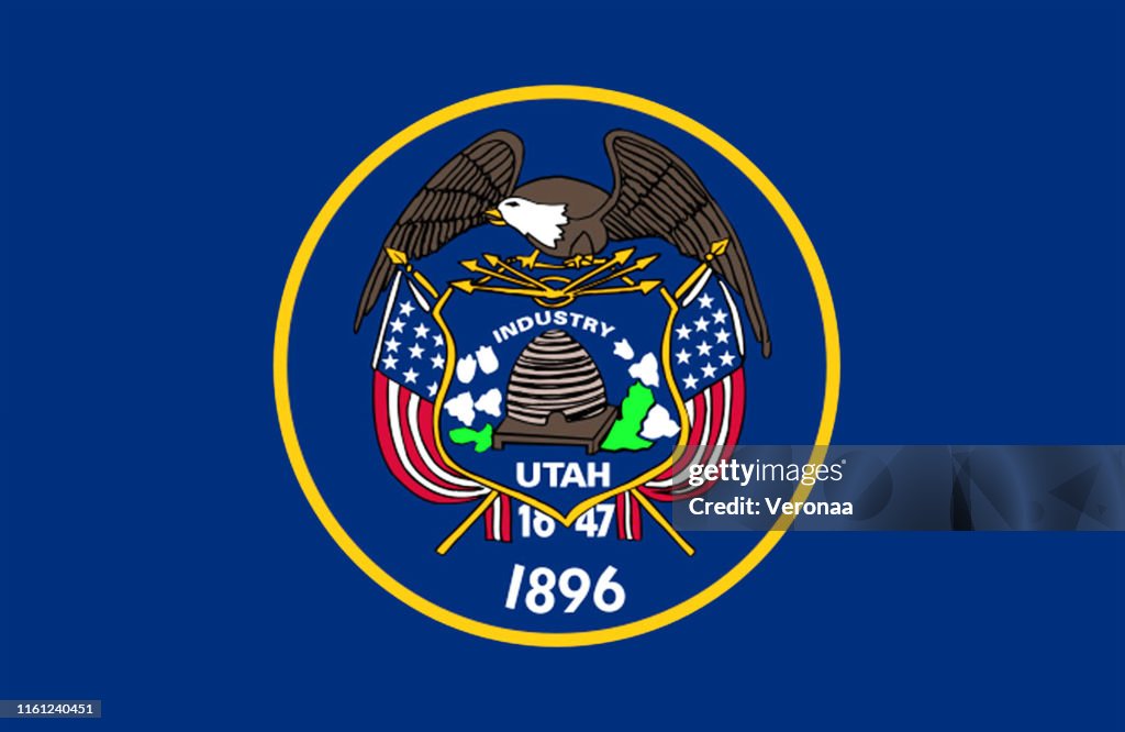 Flag of UTAH in United States.