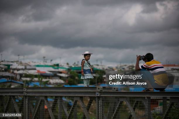 Rohingya Muslims celebrate Eid al-Adha in a refugee camp August 12, 2019 in Cox's Bazar, Bangladesh. Eid al-Adha, or the Festival of Sacrifice, marks...