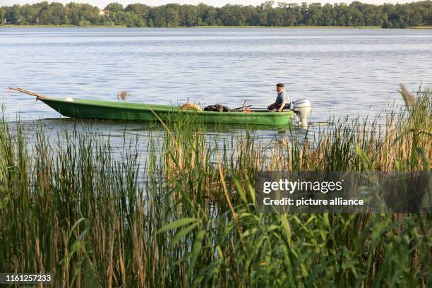 June 2019, Saxony-Anhalt, Arendsee: Master fisherman Wilfried Kagel has been managing the Arendsee in the Altmark for 50 years. This year, the inland...