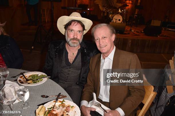 Rufus Wainwright and Patrick McMullan attend Hearst Castle Preservation Foundation - Patron Cowboy Cookout at Hearst Ranch on September 29, 2018 in...