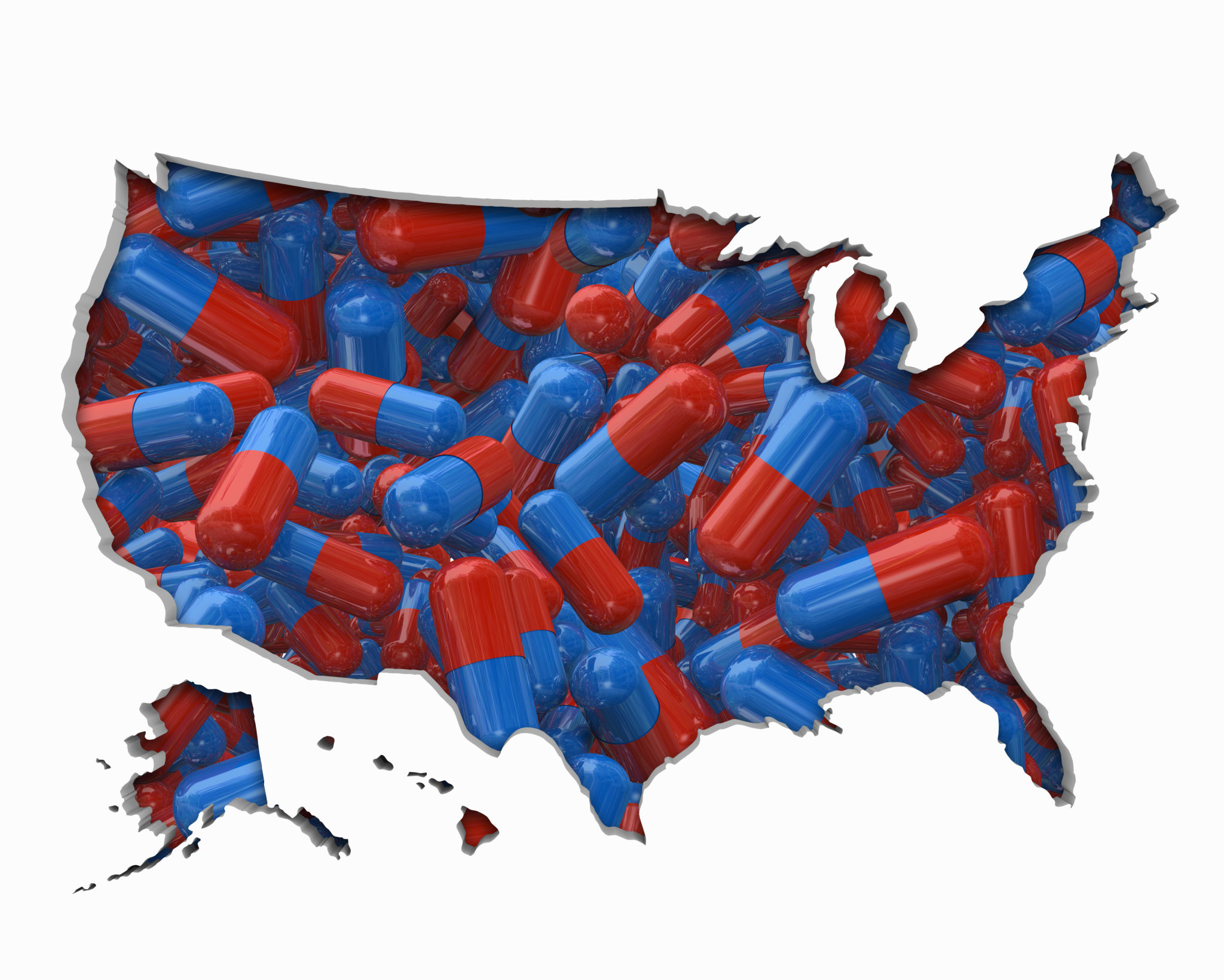 United States of America USA Pills Drugs Health Care Insurance Map 3d Illustration United States of America USA Pills Drugs Health Care Insurance Map 3d Illustration