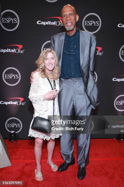 Maura Mandt and Kareem Abdul-Jabbar attend The 2019 ESPYs at Microsoft Theater on July 10, 2019 in Los Angeles, California.