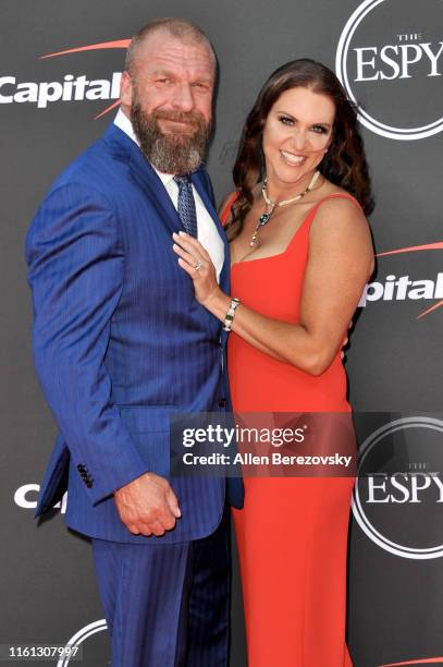 Stephanie McMahon and Triple H attend the 2019 ESPY Awards at Microsoft Theater on July 10, 2019 in Los Angeles, California.