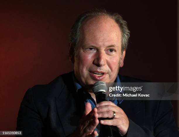 Hans Zimmer speaks onstage at Twitter's fan premiere of Disney's #TheLionKing at Hollywood & Highland Centre on July 10, 2019 in Hollywood,...