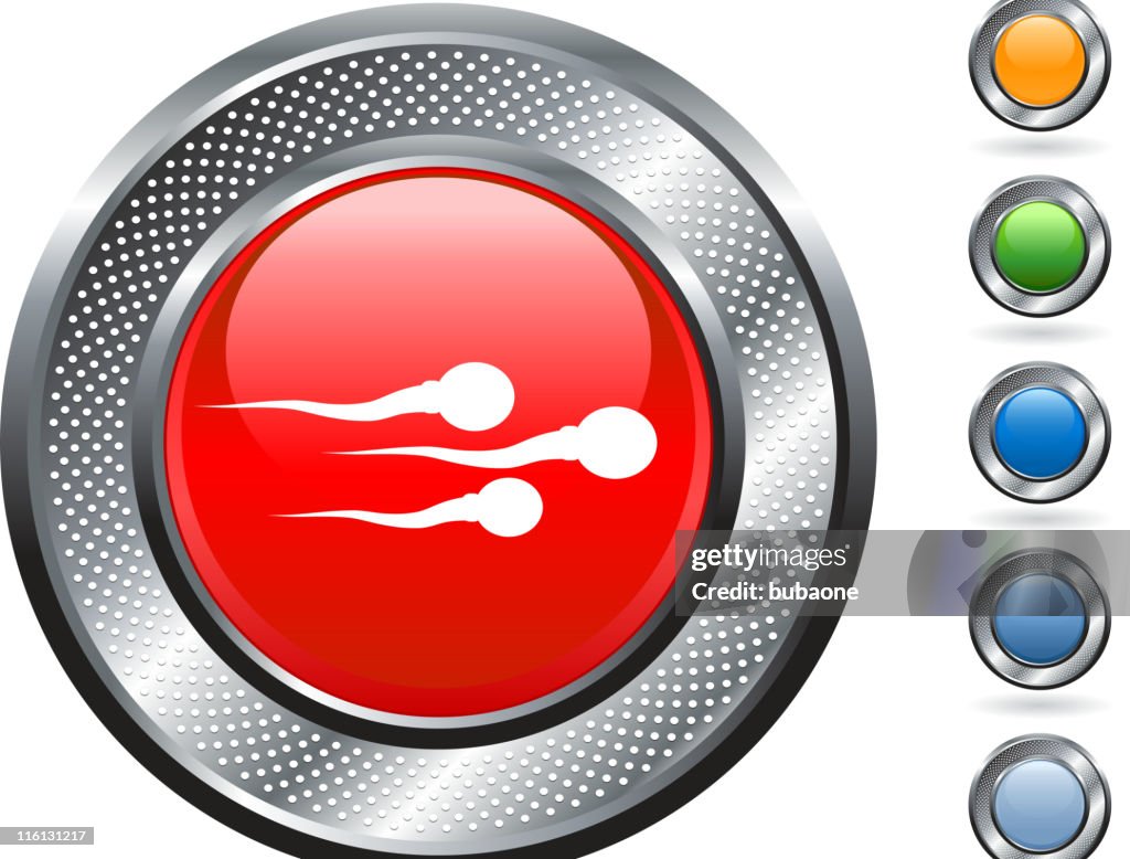 Sperm royalty free vector art on metallic button