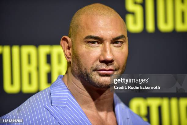 Dave Bautista attends the premiere of 20th Century Fox's "Stuber" at Regal Cinemas L.A. Live on July 10, 2019 in Los Angeles, California.