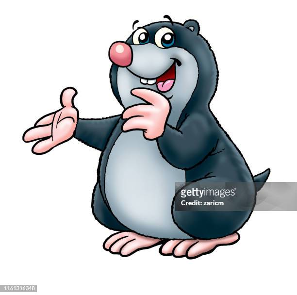 cute mole, mascot - funny groundhog stock illustrations