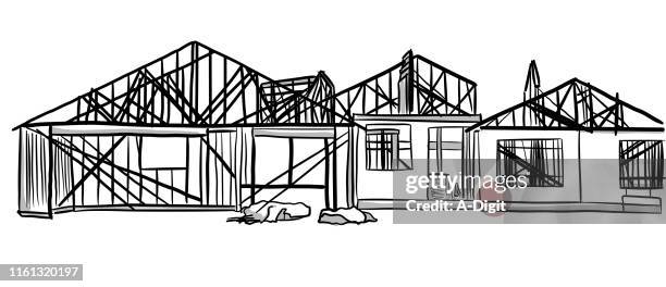 construction residential - timber building stock illustrations