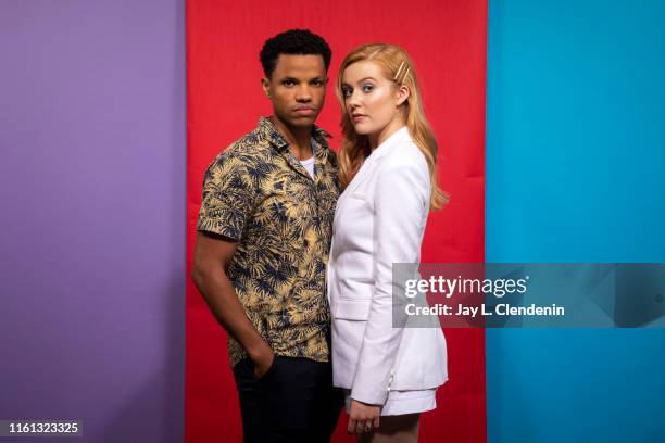 Tunji Kasim and Kennedy McMann of 'Nancy Drew' are photographed for Los Angeles Times at Comic-Con International on July 18, 2019 in San Diego,...