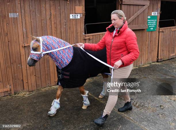 Samantha Catton from Edinburgh walks her pony Romen on the final day of the 161st Great Yorkshire Show on July 11, 2019 in Harrogate, England....