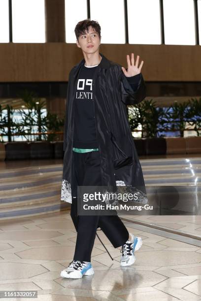 South Korean actor Park Hae-Jin is seen on departure at Gimpo Airport on July 11, 2019 in Seoul, South Korea.