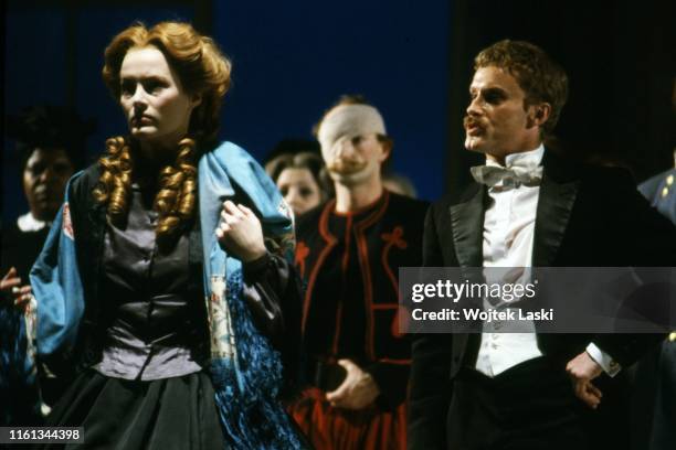 French actress Gabrielle Lazure and Polish actor Daniel Olbrychski in performance "Gone With The Wind" directed by Daniel Benoin on the stage of the...
