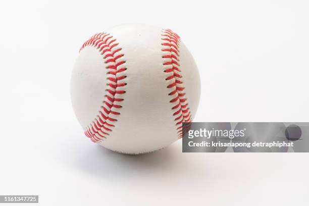 baseball isolated on white background - 2nd base stock pictures, royalty-free photos & images