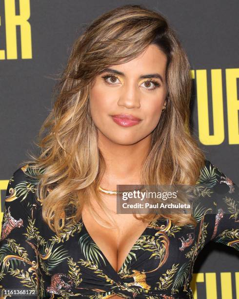 Actress Natalie Morales attends the premiere of 20th Century Fox's "Stuber" at Regal Cinemas L.A. Live on July 10, 2019 in Los Angeles, California.