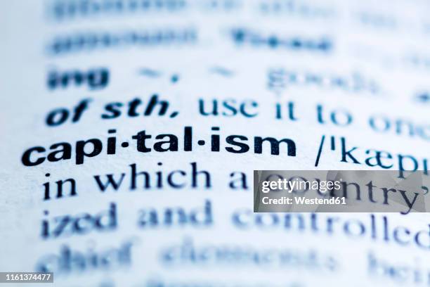 keyword in a dictionary, capitalism - capitalismo foto e immagini stock