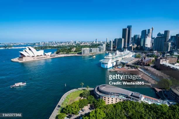 outlook over sydney with opera house, new south wales, australia - ozopera stock pictures, royalty-free photos & images