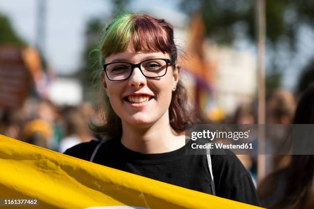 schoolgirl demonstrating - dyed hair stock pictures, royalty-free photos & images