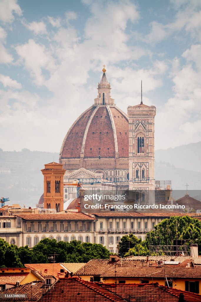 Florence, Tuscany, Italy. Santa Maria del Fiore Duomo Cathedral from a unique point of view