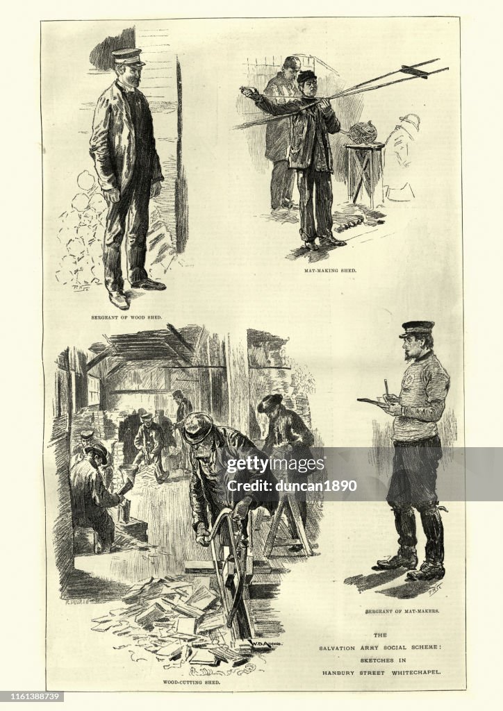 Sketches of the Salvation Army social scheme, Whitechapel London, 1891