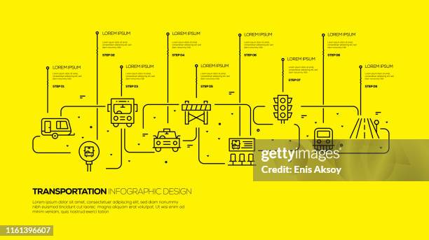 transportation infographic design - speeding traffic stock illustrations