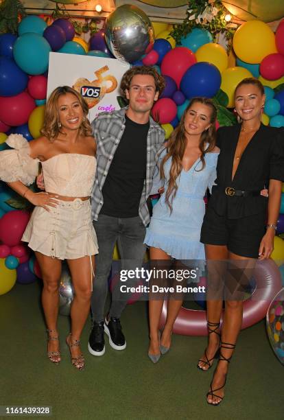 Kaz Crossley, Joe Garratt, Georgia Steel and Arabella Chi attend the VO5 - Love Is in The Hair Event at Tropicana Beach Club on July 11, 2019 in...