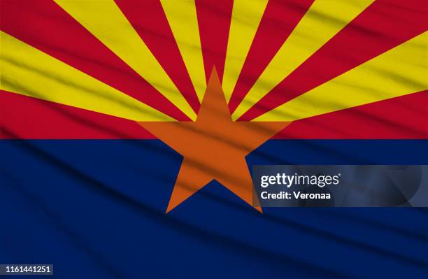 arizona state waving flag - arizona flag stock illustrations