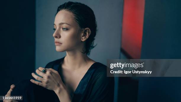 portrait of young sad woman - studio shot lonely woman stock pictures, royalty-free photos & images