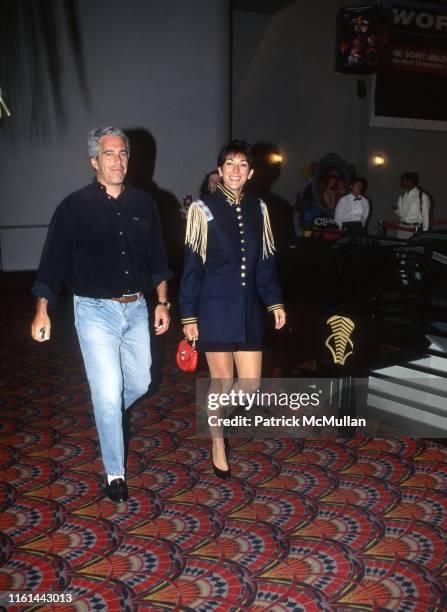 Jeffrey Epstein and Ghislaine Maxwell attend Batman Forever/R. McDonald Event on June 13, 1995 in New York City.